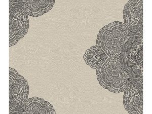 PAPEL PINTADO MEDALLON DAMASCO NEGRO DORADO MOD1101-5