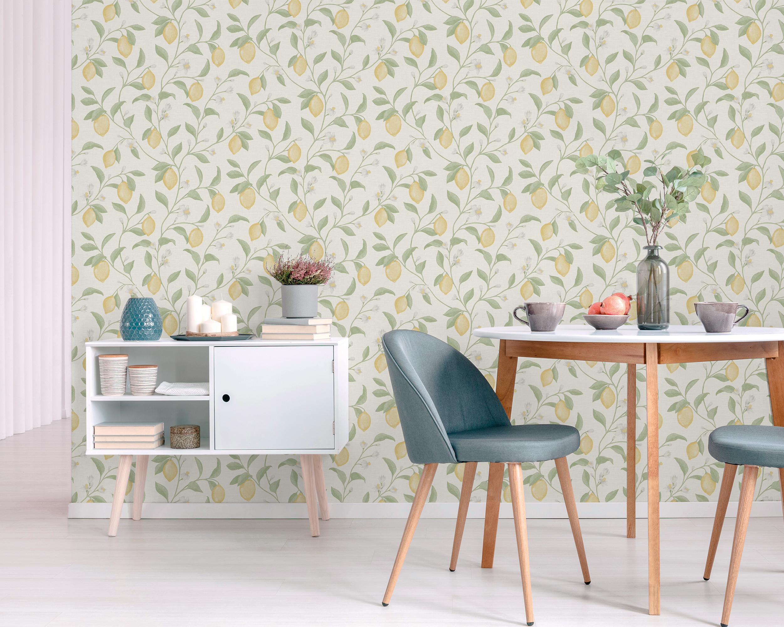 Small,Dining,Table,With,Two,Upholstered,Chairs,And,A,White