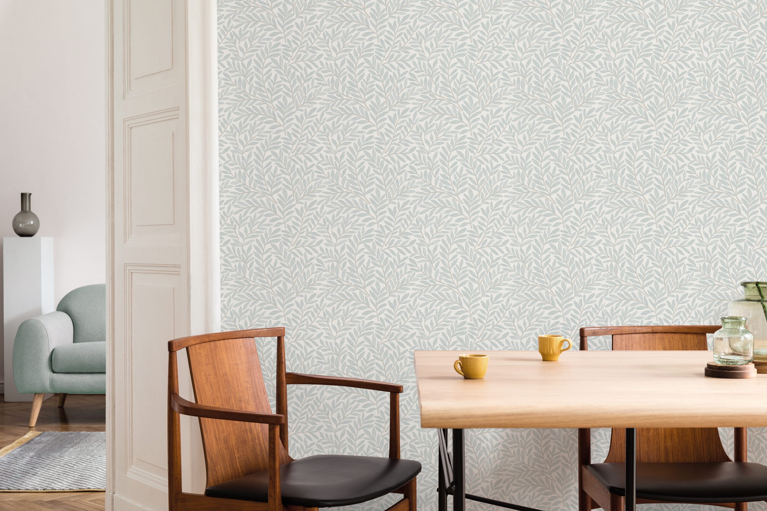 Stylish,And,Eclectic,Dining,Room,Interior,With,Mock,Up,Poster